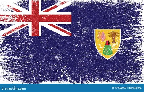 Bandeira Das Ilhas Turcas E Caicos Textura Verde Ilustra O Stock