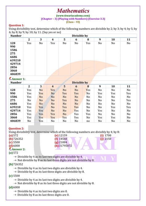 Ncert Solutions For Class 6 Maths Chapter 3 Exercise 3 3