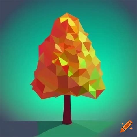 Vibrant Low Poly Tree With Colorful Leaves On Craiyon