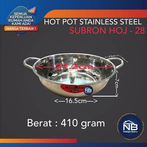 Jual Panci Shabu Sekat Sukiyaki Steamboat Hot Pot Stainless Cm Shopee Indonesia
