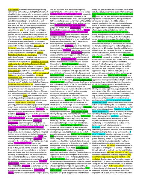 Business Law Cheat Sheet Business Law A Set Of Established Rules