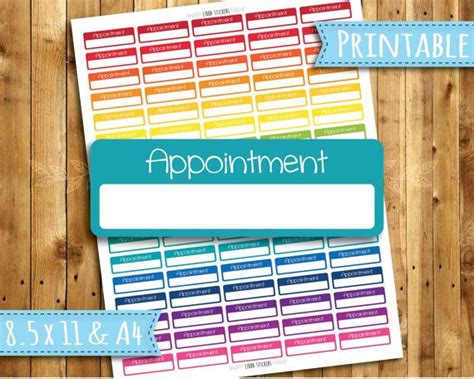 Blank Appointment Stickers Planner Stickers Printable Digital Instant