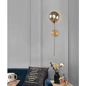 KCO Lighting Modern Glass Globe Wall Mounted Sconce 1 Light Smoke Gray