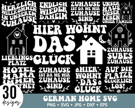 Deutsch Haus Plotterdatei Svg Bundle Zuhause Spr Che Svg Etsy