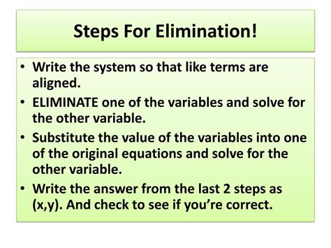 efficient equation elimination  solving systems math