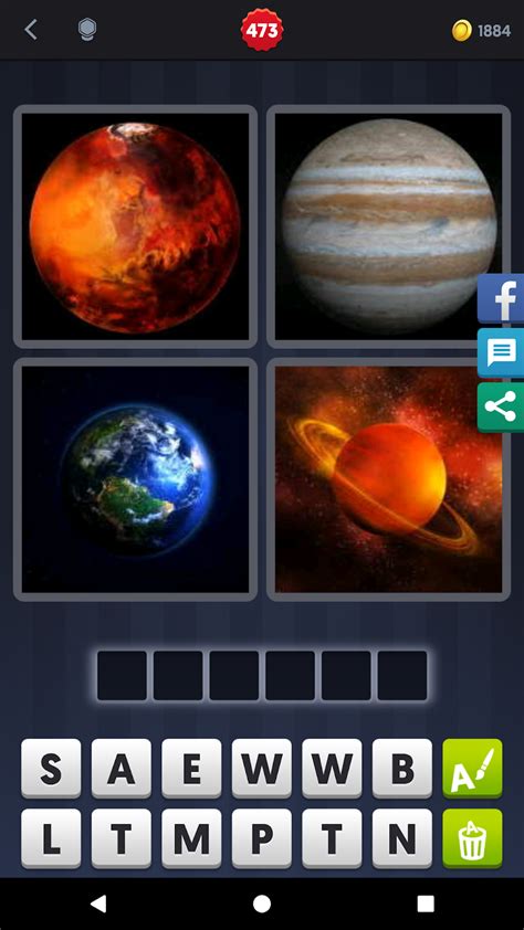 4 Pics 1 Word Answers Solutions LEVEL 473 PLANET