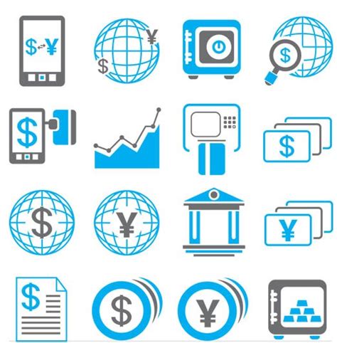 Business Blue Icons Vector Free Download