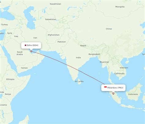 All Flight Routes From Pekanbaru To Doha Pku To Doh Flight Routes