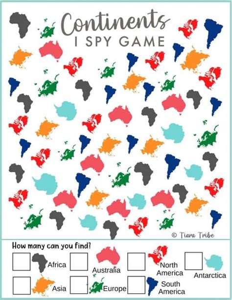 Continent I Spy Game - A Fun Geography Game For Young Kids