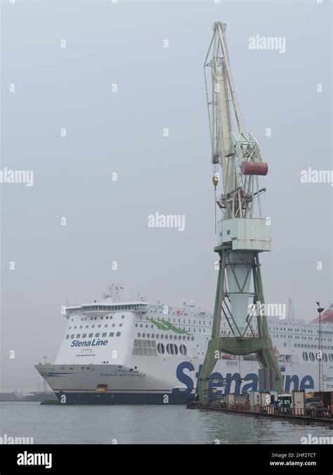 Stena Line Ferry Stena Brittanica Being Manoeuvred Into A Dry Dock In