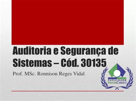 Ppt Auditoria E Seguran A De Sistemas C D Powerpoint