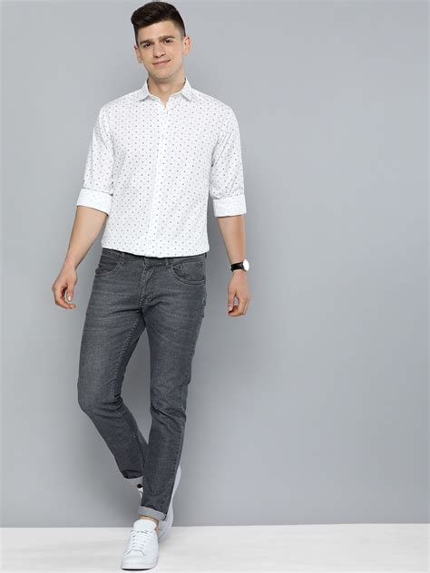 Buy Mast And Harbour Men White And Blue Slim Fit Printed Pure Cotton Casual Shirt Shirts For Men