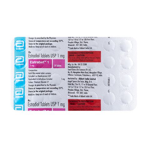 Estrabet 1mg Tablet 28s Price Uses Side Effects Netmeds