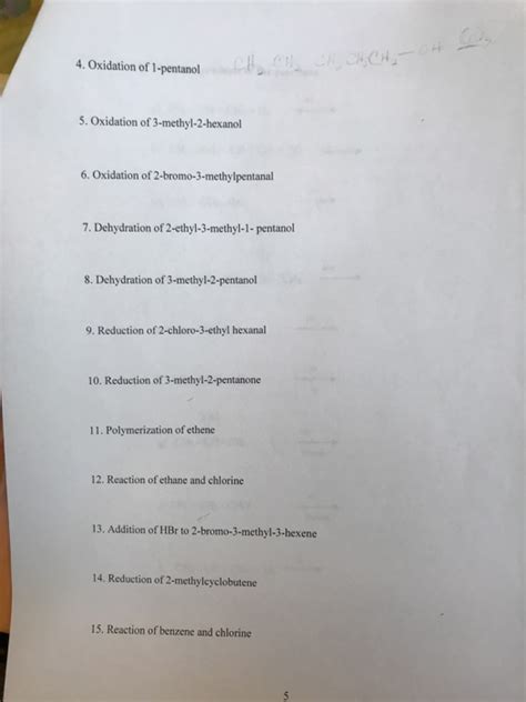 Solved 4. Oxidation of 1-pentanol 5. Oxidation of | Chegg.com