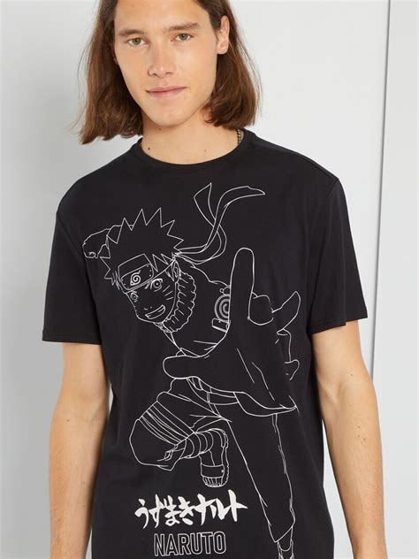 Camiseta Estampada Naruto Negro Kiabi