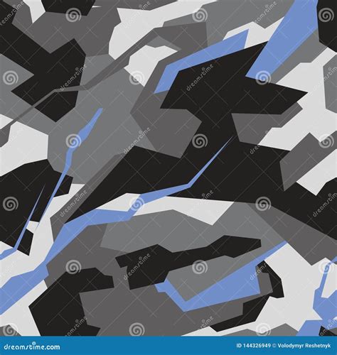 Geometric Camouflage Seamless Pattern Abstract Modern Military Camo