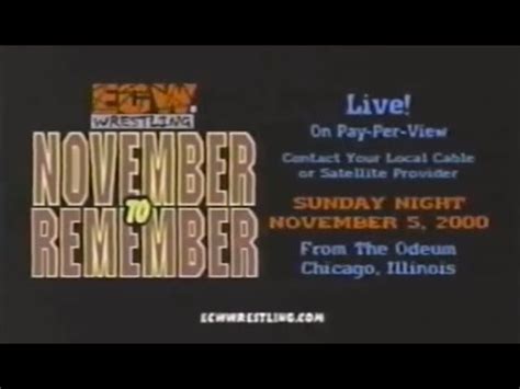 Commercial ECW November To Remember 2000 11 05 YouTube