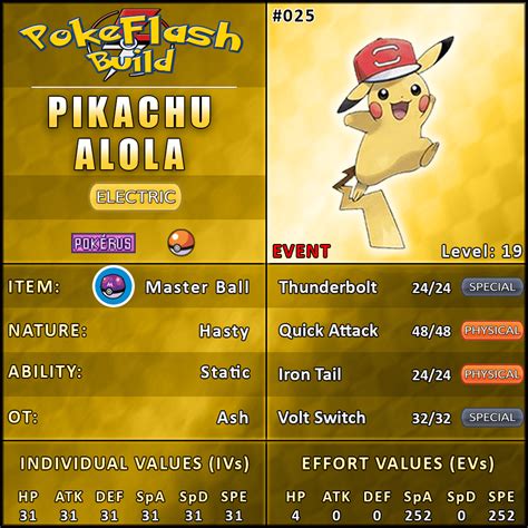 Ash Pikachu Original Hoenn Sinnoh Unova Kalos Alola Pokeflash