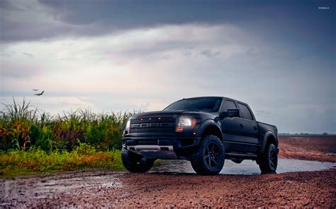 Front Side View Of A Black Ford F 150 Raptor Wallpaper Car Wallpapers 52212