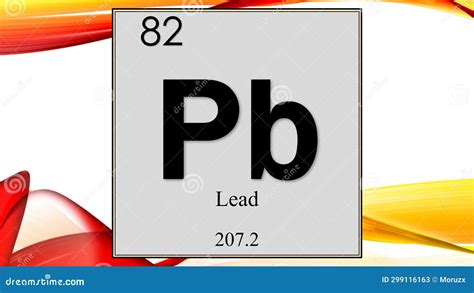 Lead Chemical Element Symbol on Wide Colored Background Stock ...