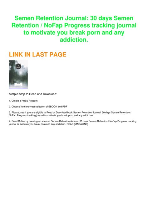 Ppt Pdf Semen Retention Journal 30 Days Semen Retention Nofap