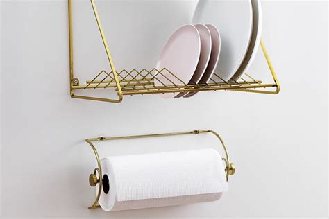 A Glam Gold Dish Drying Rack For The Wall Or Beside The Sink Dish Rack Drying Wall Mounted