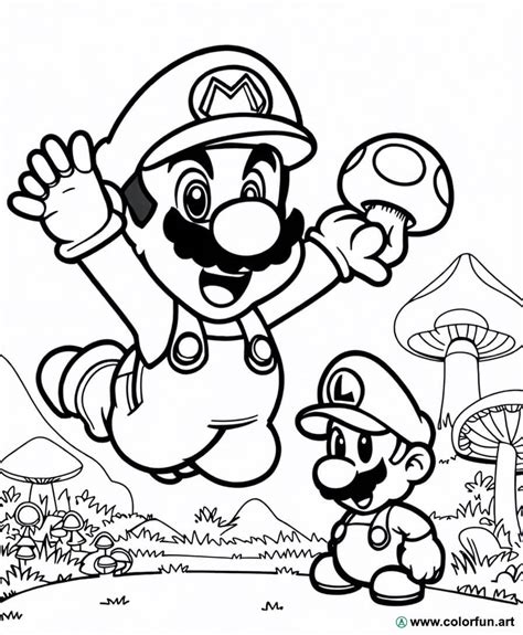 Coloriage de Mario et ses amis à Télécharger ou à Imprimer gratuitement