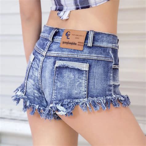 Popular Women Summer Beach Sexy Denim Mini Hot Fashion Shorts Low Waist Party Nightclubs Female