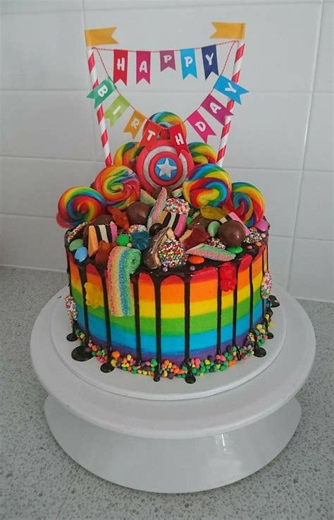 Rainbow Drip Cake Candy Birthday Cakes Creative Birthday Cakes