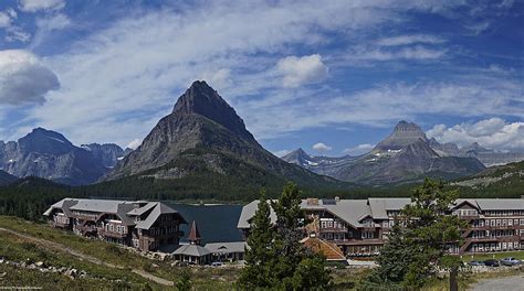 Many Glacier Lodge Panoramic Photograph by Mick Anderson - Pixels