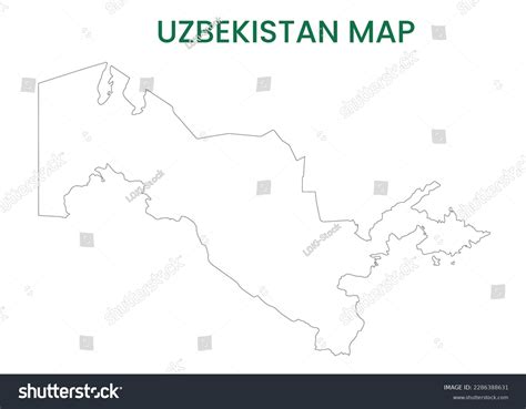 High Detailed Map Of Uzbekistan Outline Map Of Royalty Free Stock