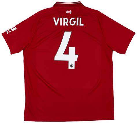 2018-19 Liverpool Home Shirt Virgil #4 - 8/10 - (L)