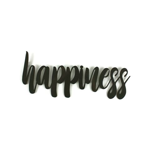 happiness Metal Script Word Sign 16.5 to 21 Inches Wide