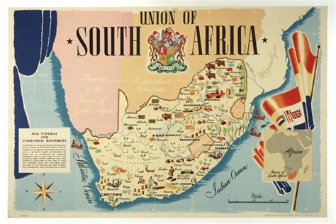 pictorial map  south africa    world war   sale