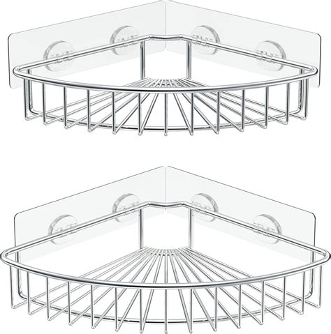 SMARTAKE Lot de 2 étagères d angle de douche en acier inoxydable SUS304