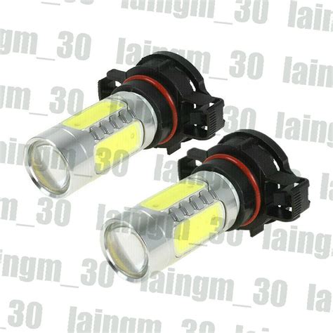 Pcs White Led Fog Driving Drl Light Bulbs Combo For Cadillac