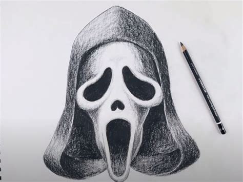 How To Draw Ghostface Step By Step Simple Face Drawing Face Drawing