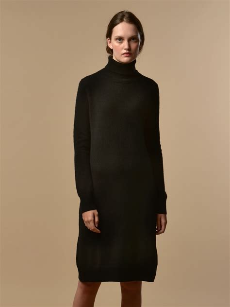 Pure Cashmere Nyc Turtleneck Dress Black Garmentory