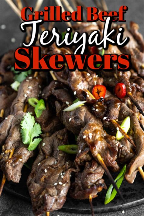 Grilled Teriyaki Beef Skewers Bbqing With The Nolands