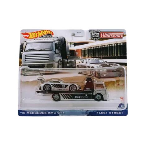 Игровой набор машинок Hot Wheels Premium Team Transport 16 Mercedes AMG GT3 Fleet Street 48 1