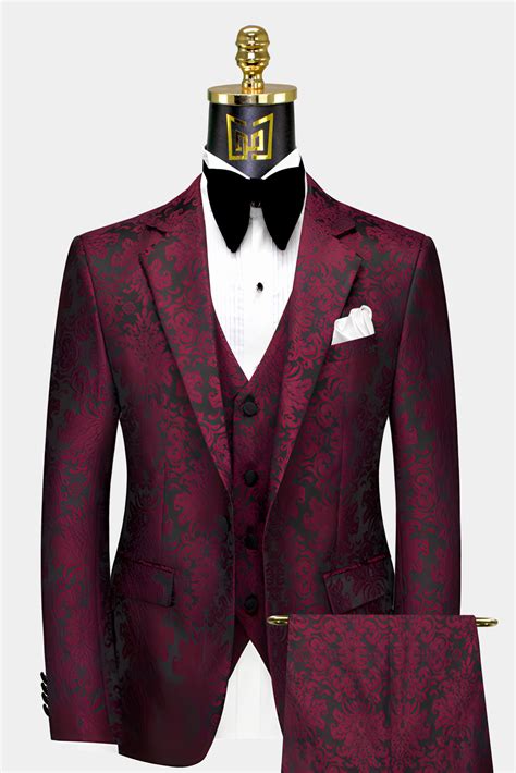 burgundy color suit men 5