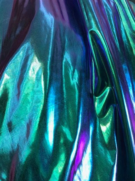 4 Way Stretch Holographic Foil Spandex Fabric Blue Holographic Foil Etsy