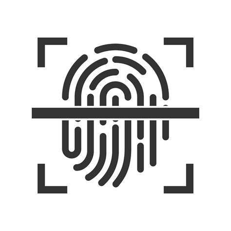 Vector illustration of fingerprint scans icon in dark color and white