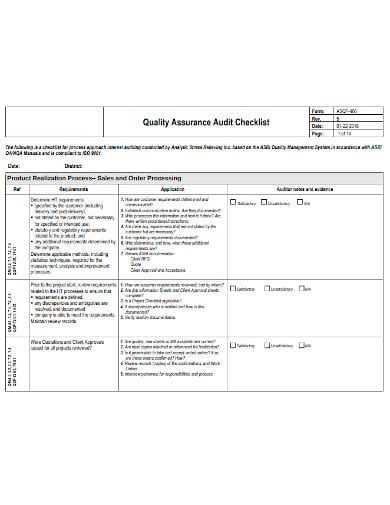 Layered Process Audit Checklist Template