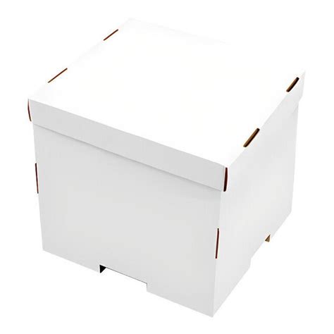 Caja Para Tarta Cuadrada Reversible Blanca Y Kraft De 34 X 34 X 35 Cm