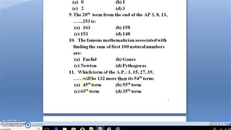 Arithmetic Progression Xi Amu Dip Engg Xi Bhu Xi Jmi Test Youtube