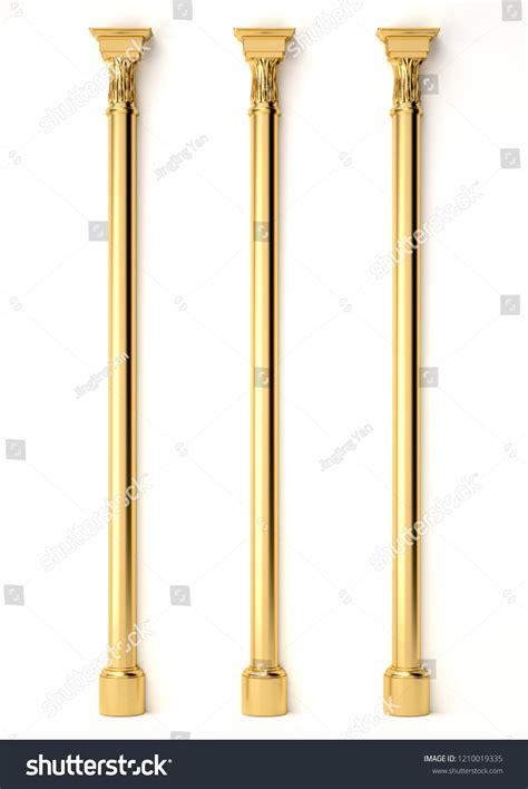 3d Rendering Golden Roman Column Decoration Stock Illustration