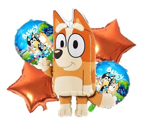 Set Globos Bluey Bingo Naranja Metalizados Decoraci N Mercadolibre