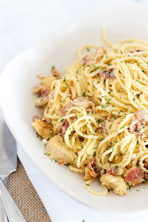 Chicken Carbonara Chicken Carbonara Easy Pasta Dishes Pasta Dishes