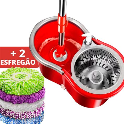 Esfregão Mop Limpeza Giratório Multiuso Fit Balde E Refil Original